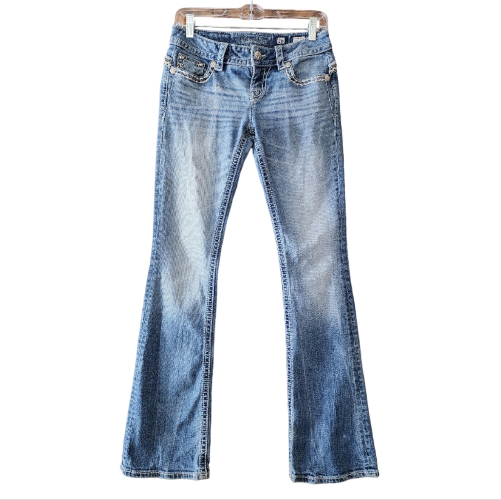 Miss Me Signature Boot Distressed Well Traveled Jeans 26